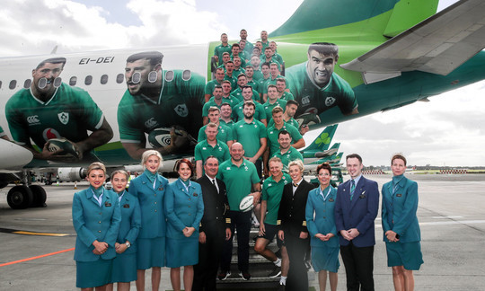 Aer Lingus sends Irish rugby squad on their way to Japan