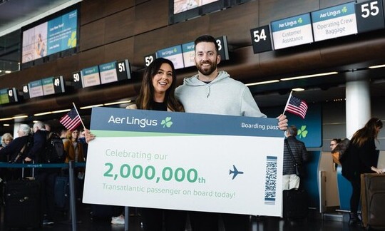 Aer Lingus welcomes Two Millionth Transatlantic Passenger for 2023