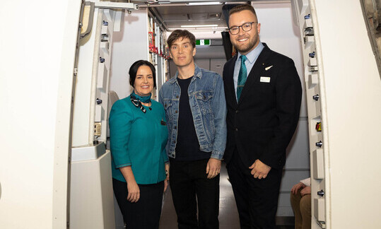 Aer Lingus Flies Best Actor nominee Cillian Murphy and Irish 'Poor Things’ nominees to Hollywood. Irish Stars Soar with Aer Lingus!