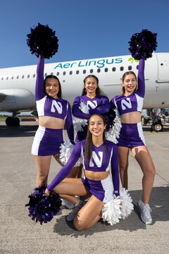 Cheerleaders arrive for the Aer Lingus College Football Classic-3