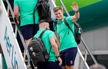 The Irish Rugby team depart from Dublin Airport for the Rugby World Cup with Aer Lingus, the Official Airline of the IRFU. Aer Lingus is proud to fly the Irish Rugby team and the tens of thousands of travelling supporters to France, bringing Home Advantage to the Rugby World Cup. Irish Rugby fans who still wish to book can visit http://www.aerlingus.com.