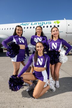 Cheerleaders arrive for the Aer Lingus College Football Classic-2