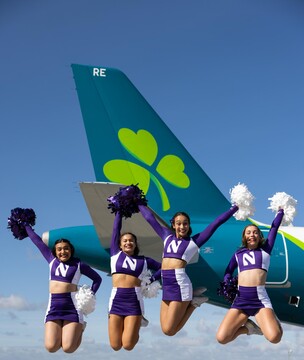 Cheerleaders arrive for the Aer Lingus College Football Classic-8