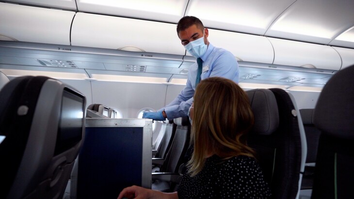 On board aircraft